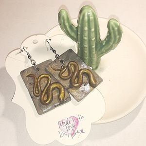 Gold snake plated earrings